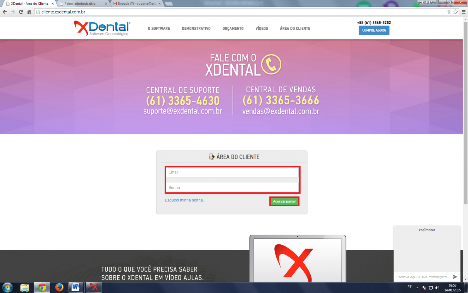 Área do cliente - XDental software odontológico